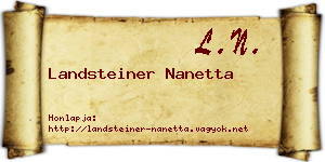 Landsteiner Nanetta névjegykártya